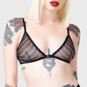 Killstar Vertebra Black Mesh Bralet XXL NEW